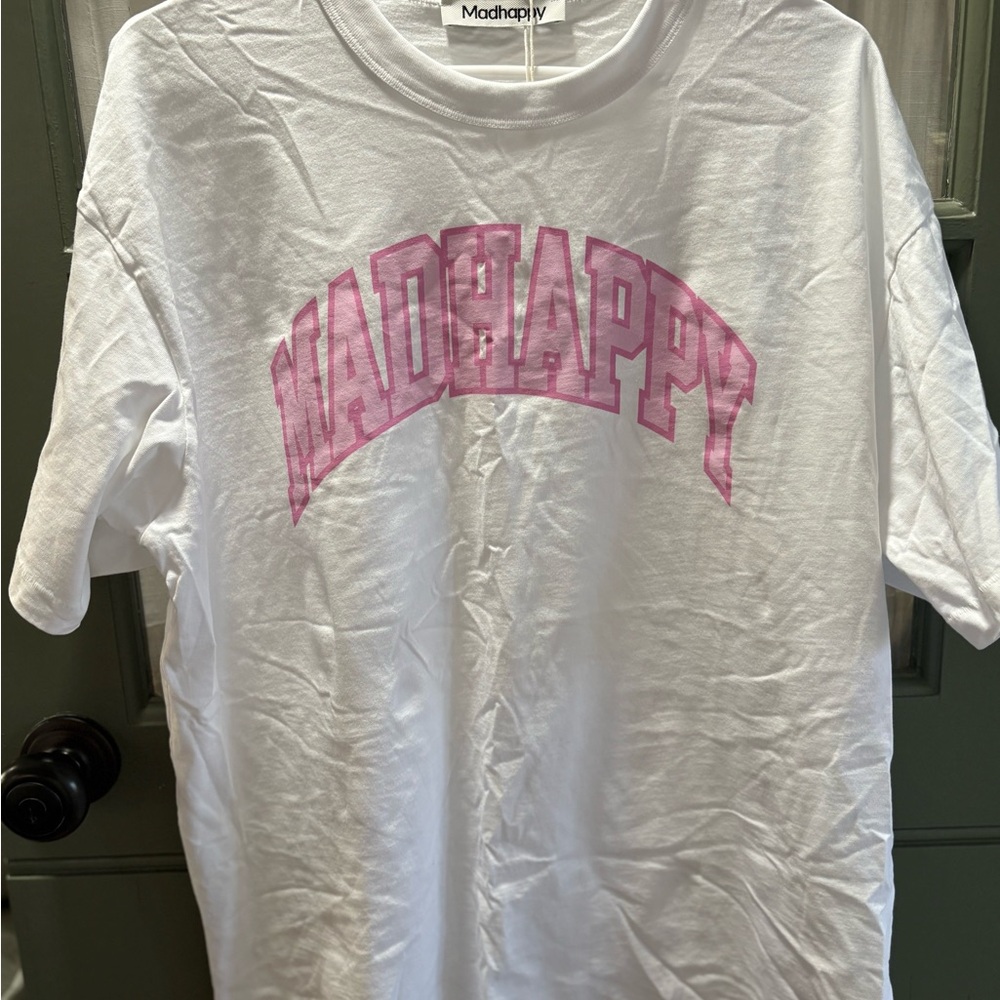 Madhappy womens White and Pink Graphic Tee